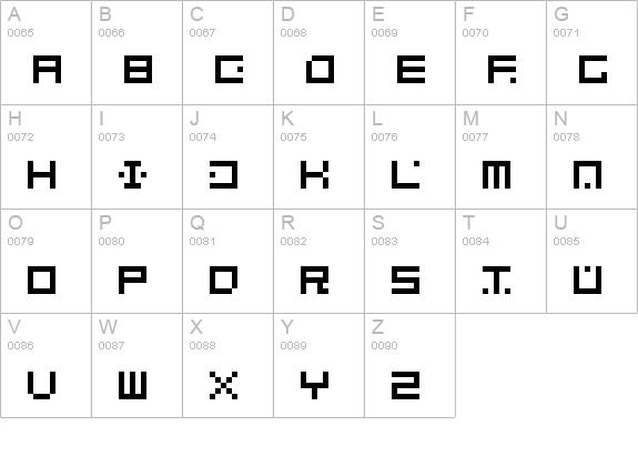 Terrablox
 uppercase A-Z preview