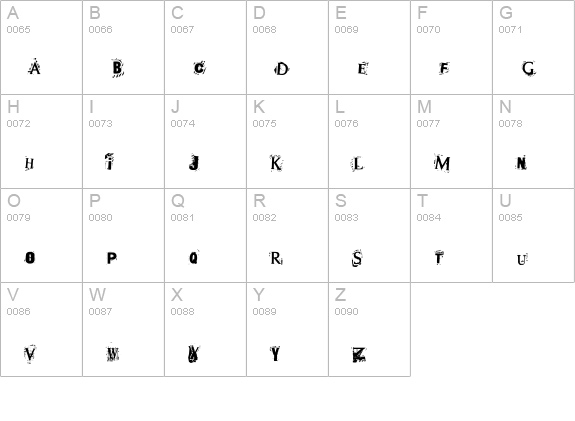 Terror2005 uppercase A-Z preview