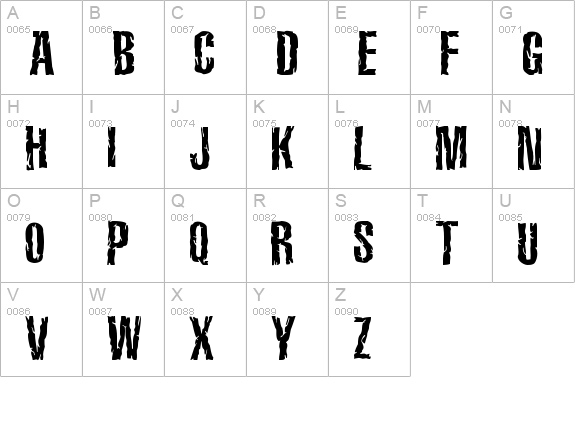 Terrorama Chiseled uppercase A-Z preview