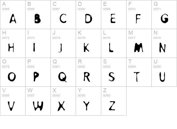 TetsuoOrganic uppercase A-Z preview