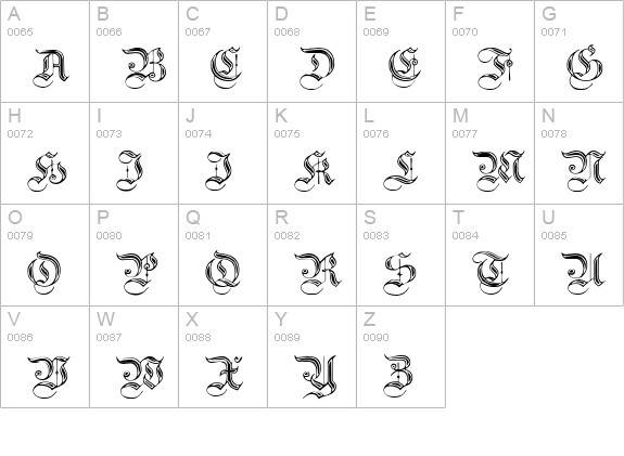 Teutonic No2 DemiBold uppercase A-Z preview