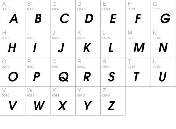 TeX Gyre Adventor Bold Italic uppercase A-Z preview