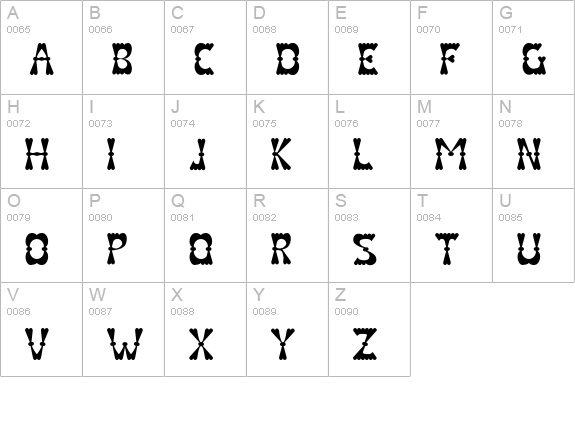 Texarkana uppercase A-Z preview