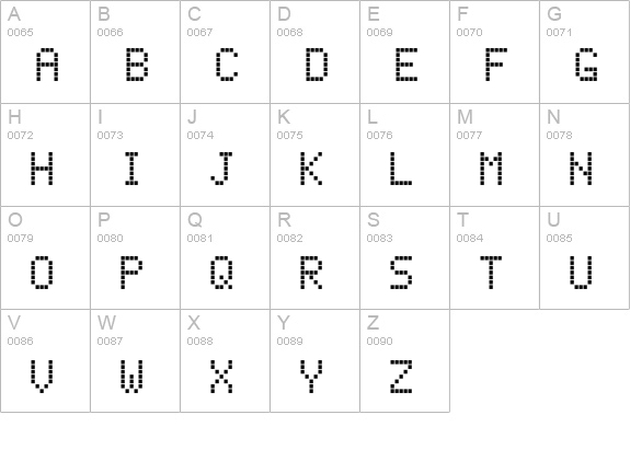 Texas LED uppercase A-Z preview