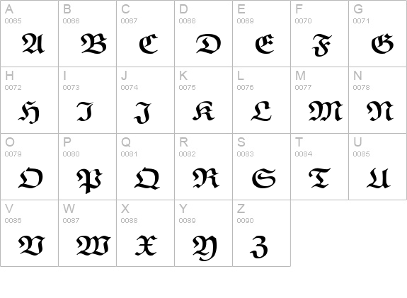 TeXplus EF Bold uppercase A-Z preview