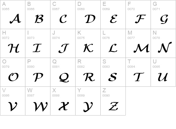 TeXplus SY Bold uppercase A-Z preview