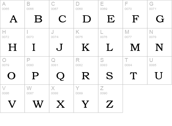 Text Serif Lighter HPLHS uppercase A-Z preview