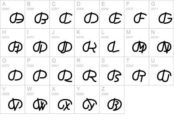 TFAdefabcThree-Open uppercase A-Z preview