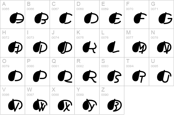 TFAdefabcThree-Solid uppercase A-Z preview