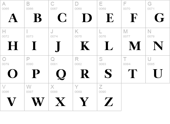 TFCaslonTen-Extrabold uppercase A-Z preview