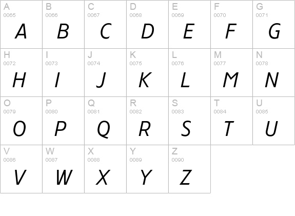 TFForever-Italic uppercase A-Z preview