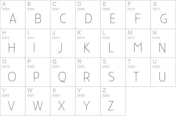 TFForever-Thin uppercase A-Z preview