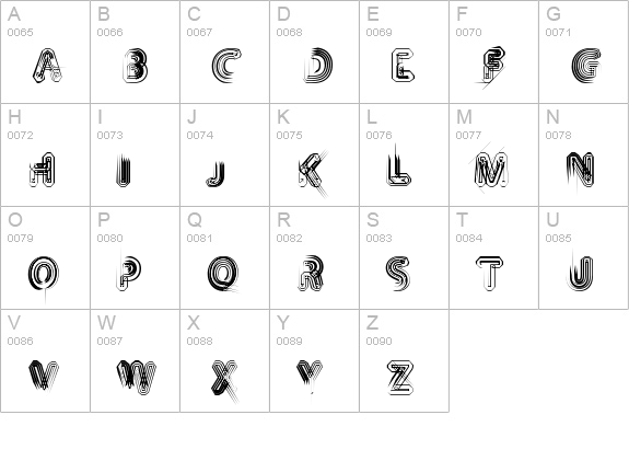 TH3 MACHINE uppercase A-Z preview