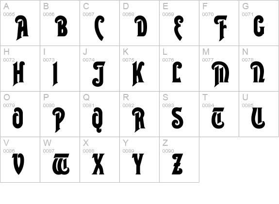 Thaleia uppercase A-Z preview