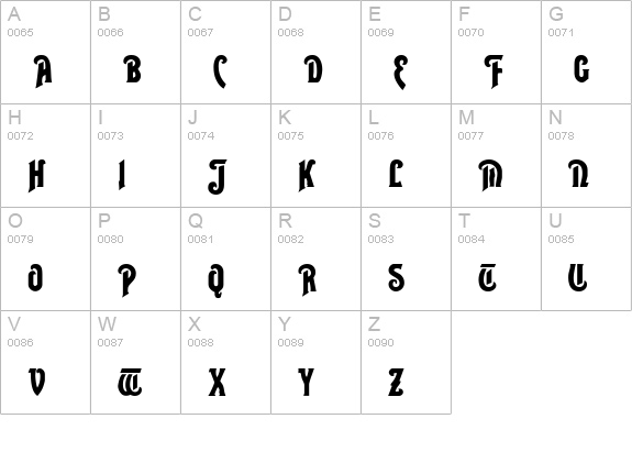 Thalia Normal uppercase A-Z preview