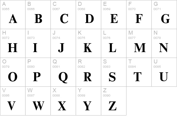 Thames-Bold uppercase A-Z preview