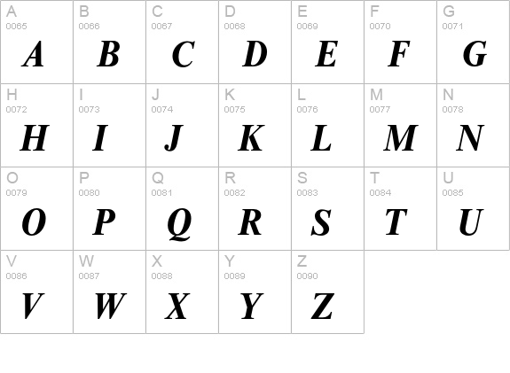 Thames-BoldIta uppercase A-Z preview