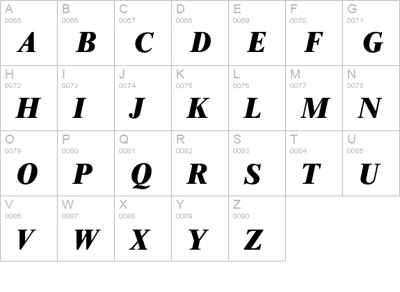 Thames-HeavyIta uppercase A-Z preview