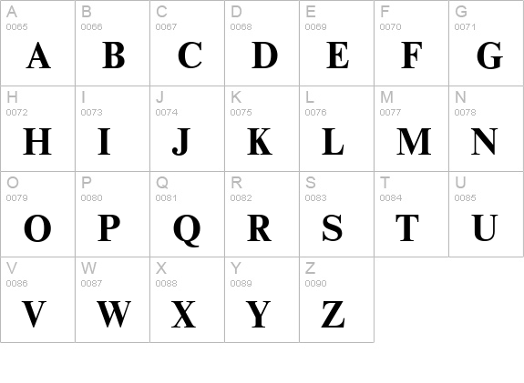ThamesSerial-Bold uppercase A-Z preview
