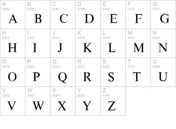 ThamesSerial-Regular uppercase A-Z preview