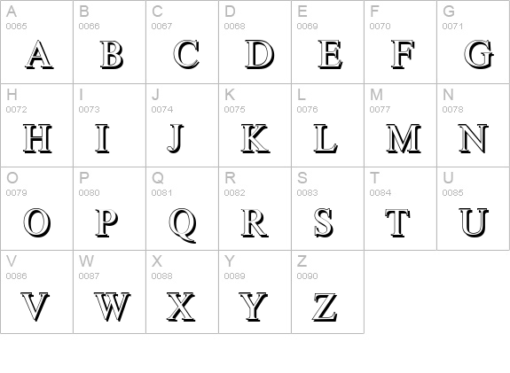 ThamesShadow-Regular uppercase A-Z preview