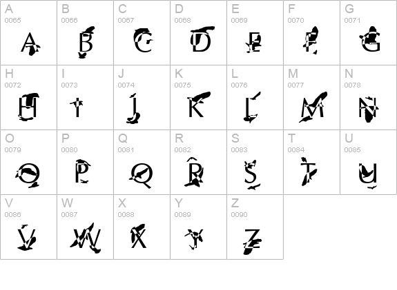 The Birds uppercase A-Z preview