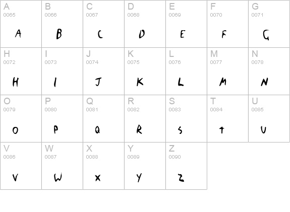The Blick Font uppercase A-Z preview
