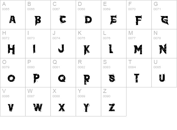 the dark uppercase A-Z preview