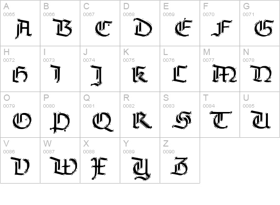 The End. uppercase A-Z preview