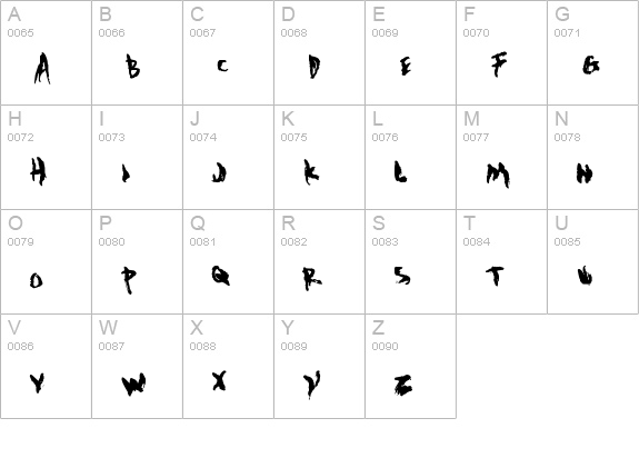 The Evil Cop uppercase A-Z preview