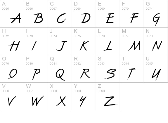 The Font With No Name uppercase A-Z preview