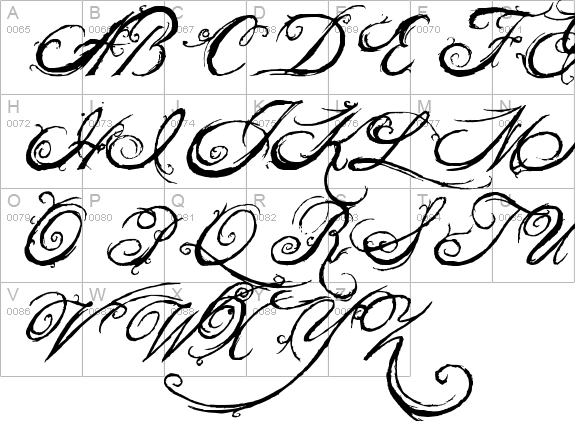 the King & Queen font uppercase A-Z preview