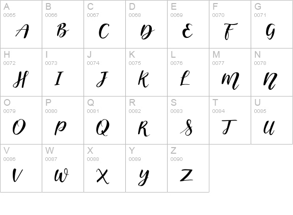 the lottus uppercase A-Z preview