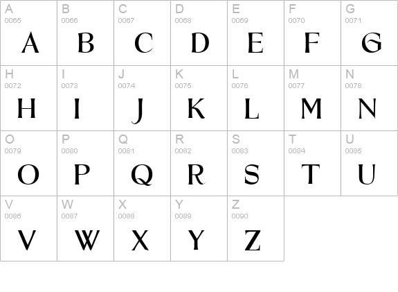 The Real Font uppercase A-Z preview