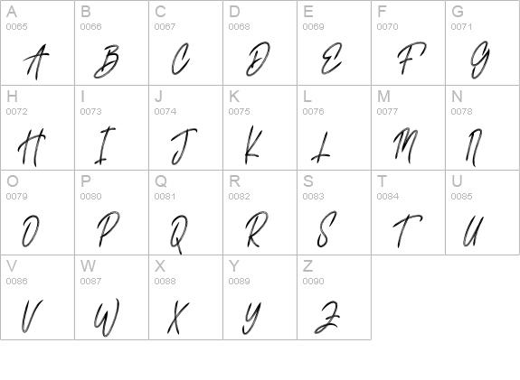 The Romantic uppercase A-Z preview