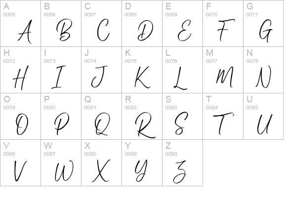 The Roughly Handwritten Font uppercase A-Z preview