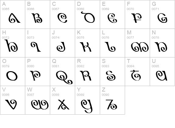 The Shire Leftalic uppercase A-Z preview