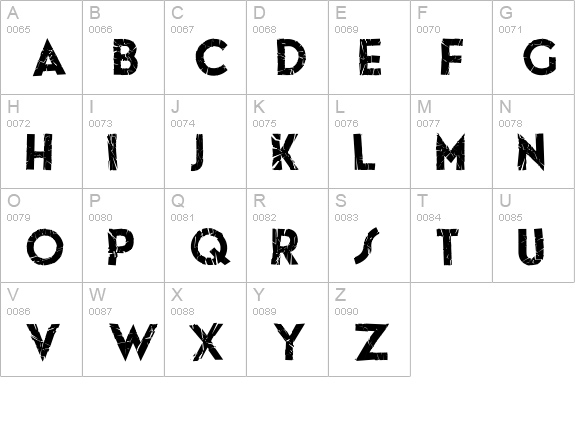 theLUXX Crashed uppercase A-Z preview