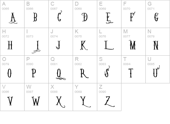 Them BONESTT Regular uppercase A-Z preview