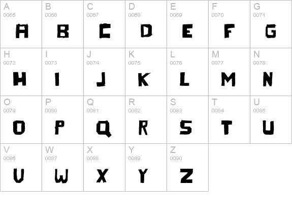 TherezaRegular uppercase A-Z preview