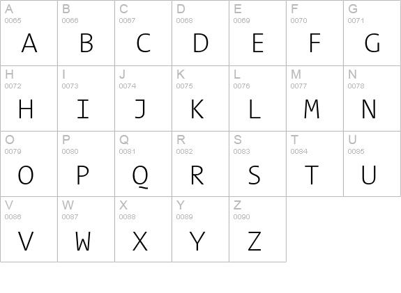TheSansMono Extra Light uppercase A-Z preview