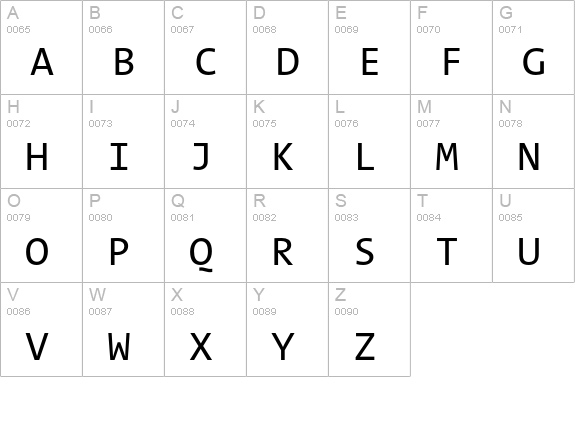 TheSansMono Plain uppercase A-Z preview