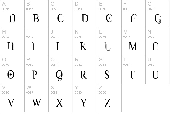 Thessaly uppercase A-Z preview