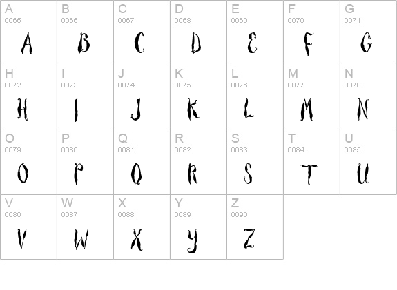 Thicket uppercase A-Z preview