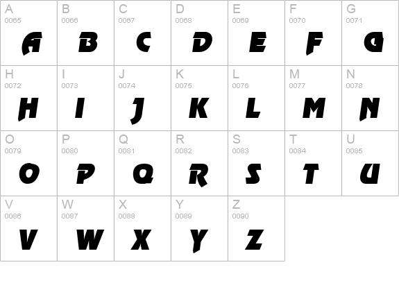 Thimba Display SSi Italic uppercase A-Z preview