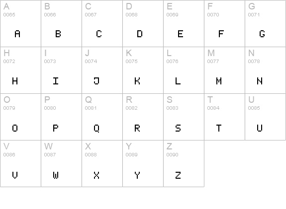 Thin Pixel-7 uppercase A-Z preview