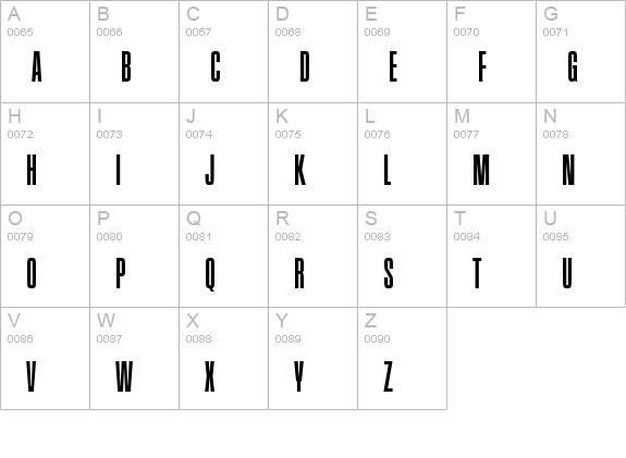 Thin Regular uppercase A-Z preview