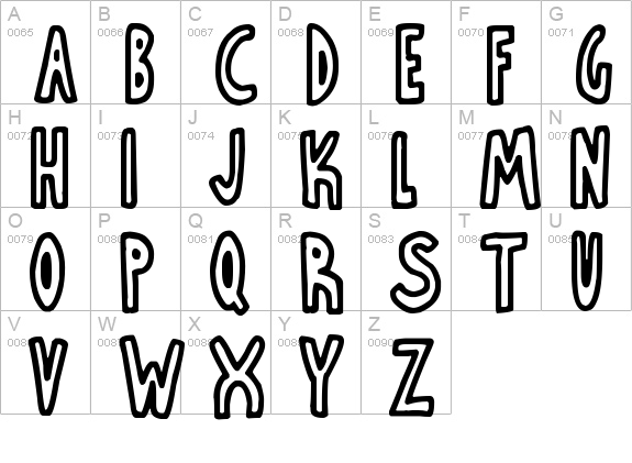 Thin Toon
 uppercase A-Z preview