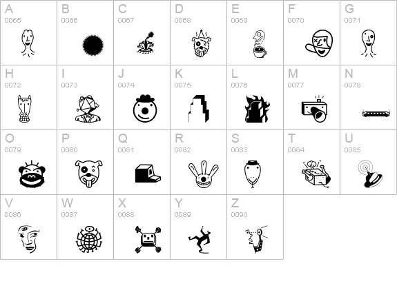 Thingbat uppercase A-Z preview