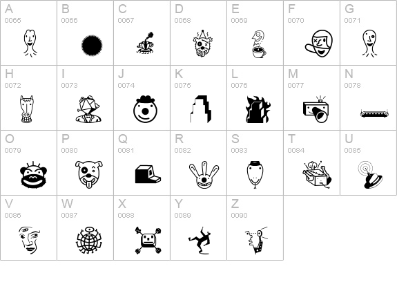 ThingbatOne uppercase A-Z preview